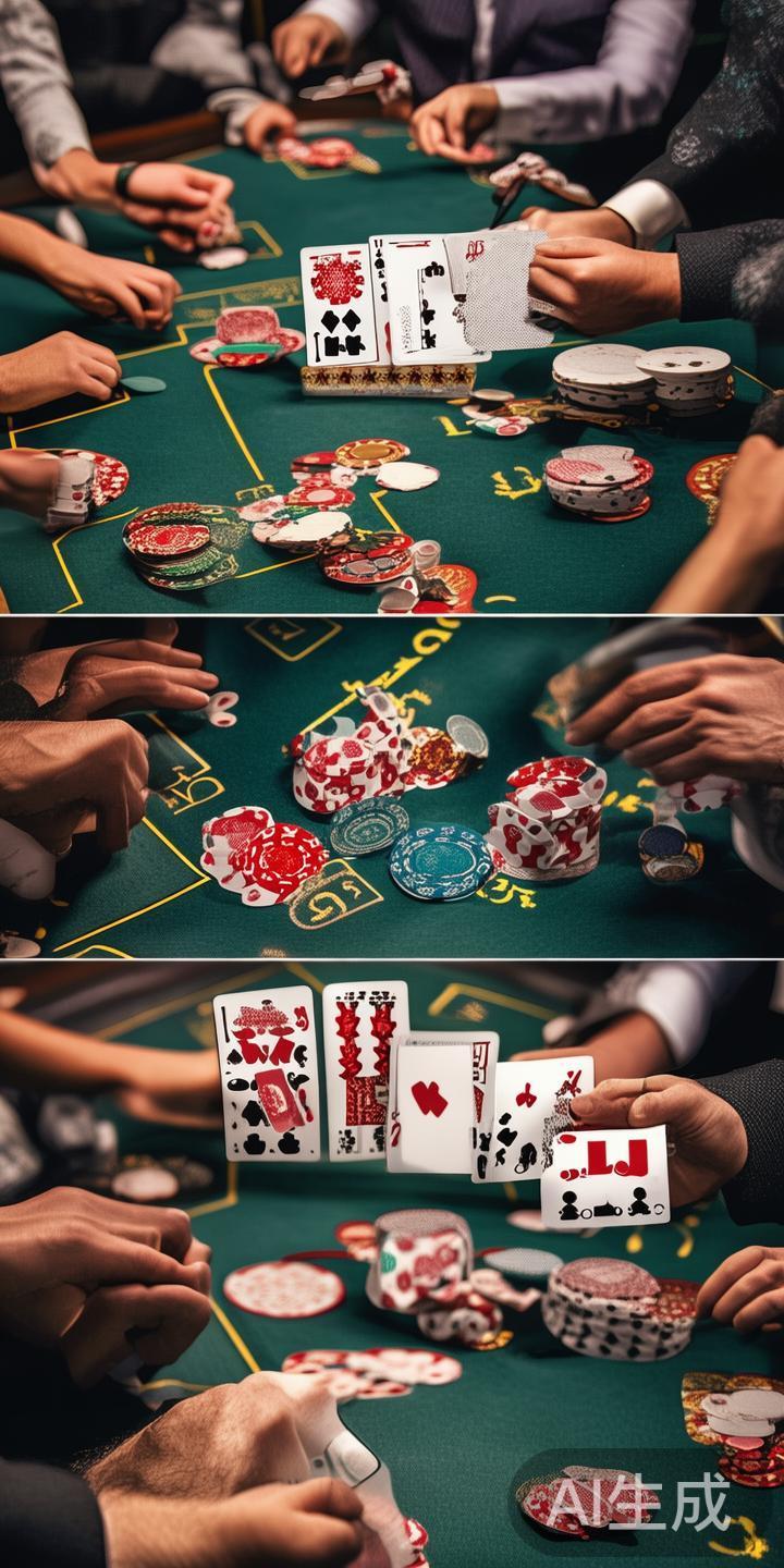 具体流程包括：发牌、投注、翻牌、转牌、河牌，最后比